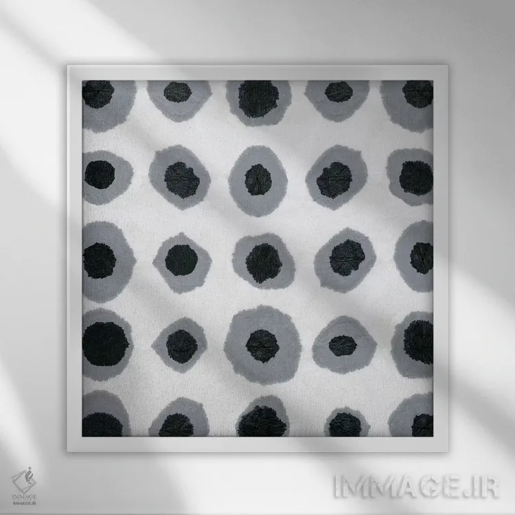 تابلو مینیمال واترمارک سیاه و سفید IV اثر نانسی گرین - نمای قابدار سفید