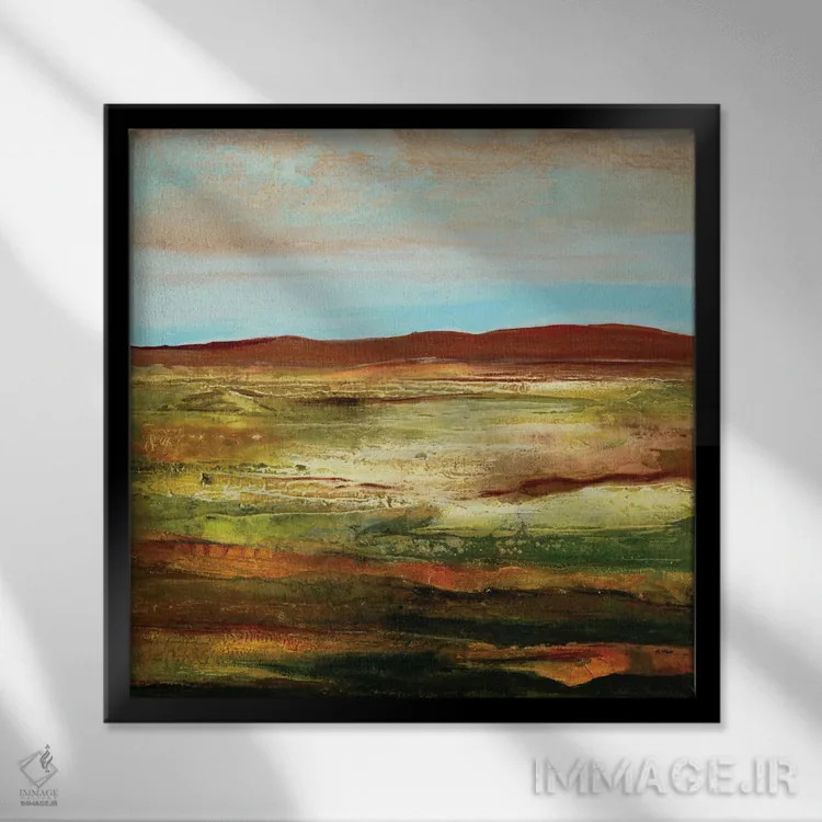 تابلو انتزاعی سفر جاده ای I اثر نانسی نگو - نمای قابدار مشکی