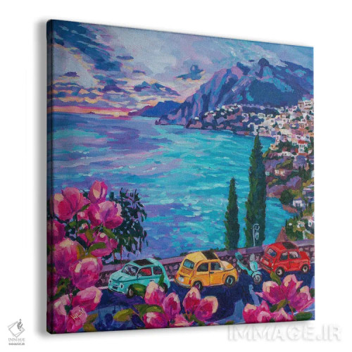 تابلو دکوراتیو Positano,فیات ها در آرینتزو، پوزیتانو اثر هدر نگی - نمای پرسپکتیو محصول