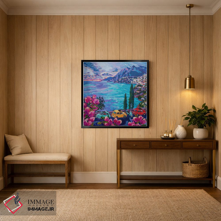 تابلو دکوراتیو Positano,فیات ها در آرینتزو، پوزیتانو اثر هدر نگی - D5B