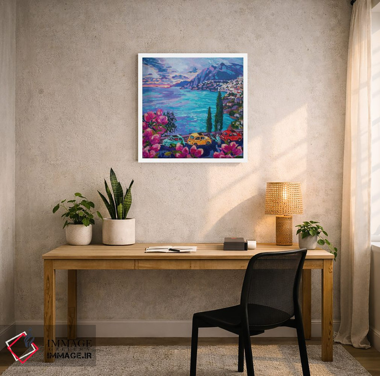 تابلو دکوراتیو Positano,فیات ها در آرینتزو، پوزیتانو اثر هدر نگی - D6W