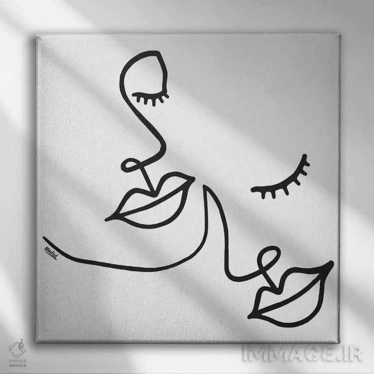 تابلو مینیمال بامزه اثر نینهول - نمای روبهرو روی دیوار