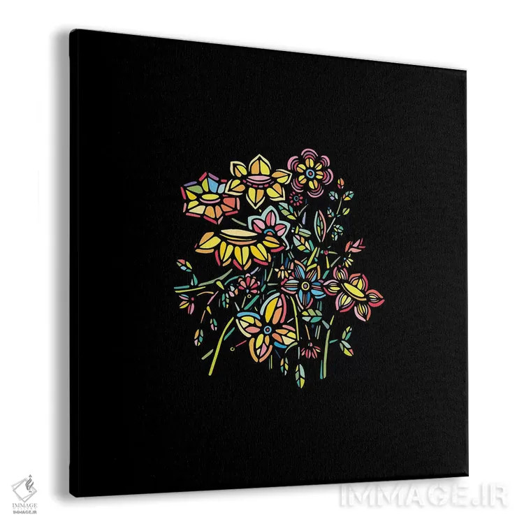 تابلو مینیمال دسته گل اثر نینهول - نمای پرسپکتیو محصول