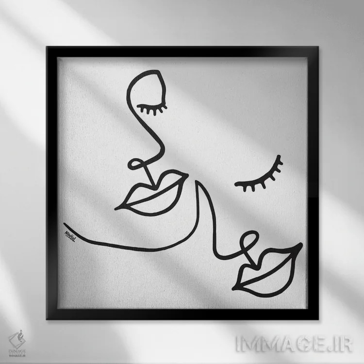 تابلو مینیمال بامزه اثر نینهول - نمای قابدار مشکی