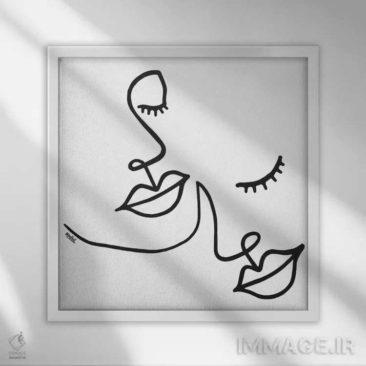 تابلو مینیمال بامزه اثر نینهول - نمای قابدار سفید