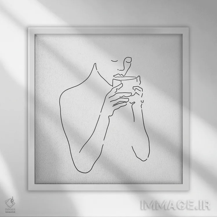تابلو مینیمال حال و هوای صبحگاهی اثر نینهول - نمای قابدار سفید