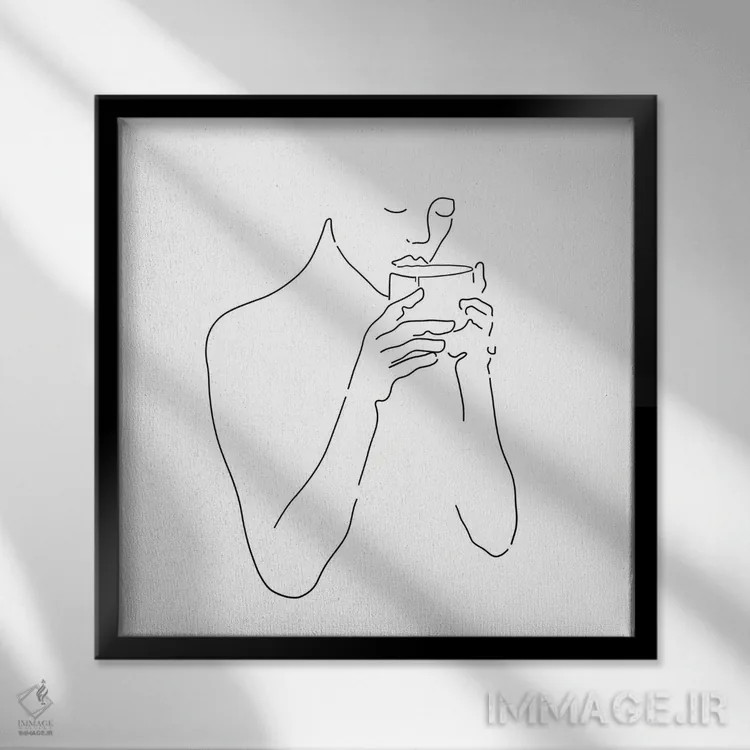 تابلو مینیمال حال و هوای صبحگاهی اثر نینهول - نمای قابدار مشکی