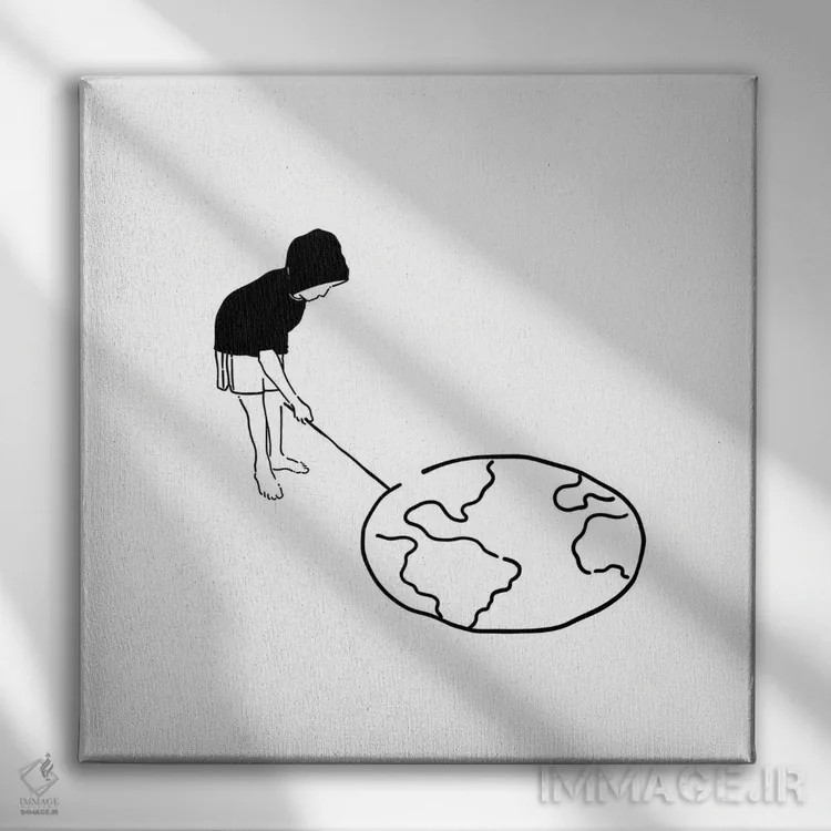 تابلو مینیمال هنوز وقت هست اثر نینهول - نمای روبهرو روی دیوار