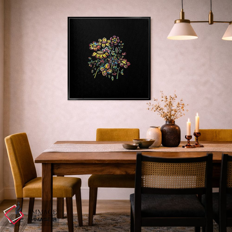 تابلو مینیمال دسته گل اثر نینهول - D6B