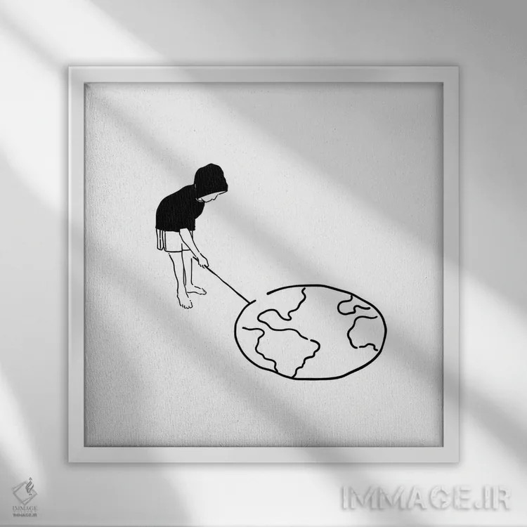 تابلو مینیمال هنوز وقت هست اثر نینهول - نمای قابدار سفید