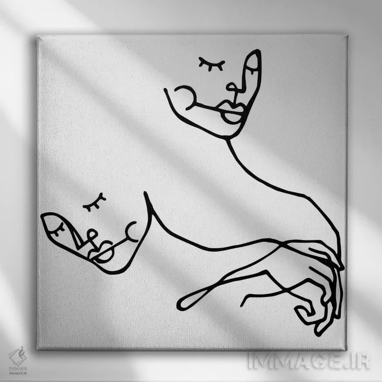 تابلو مینیمال یک عشق اثر نینهول - نمای روبهرو روی دیوار