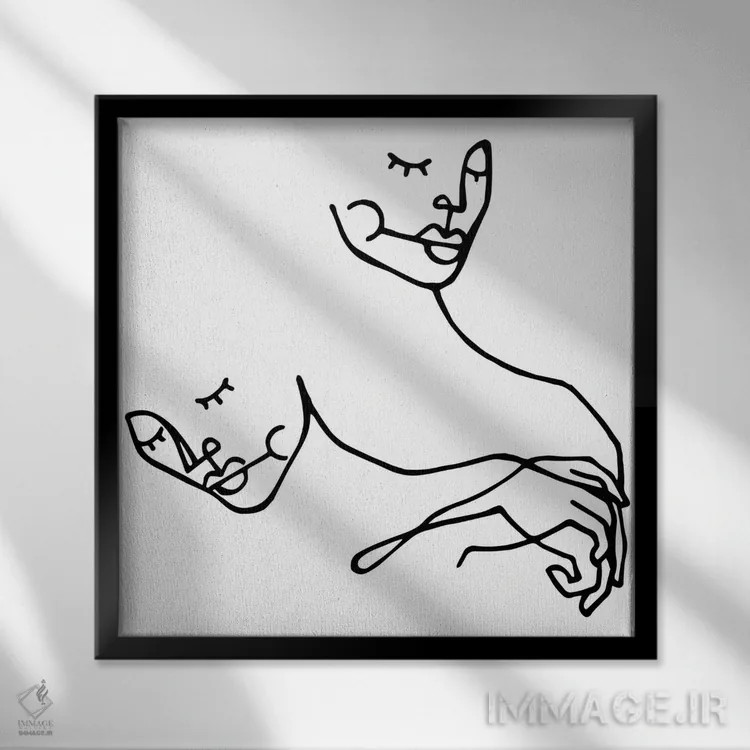 تابلو مینیمال یک عشق اثر نینهول - نمای قابدار مشکی
