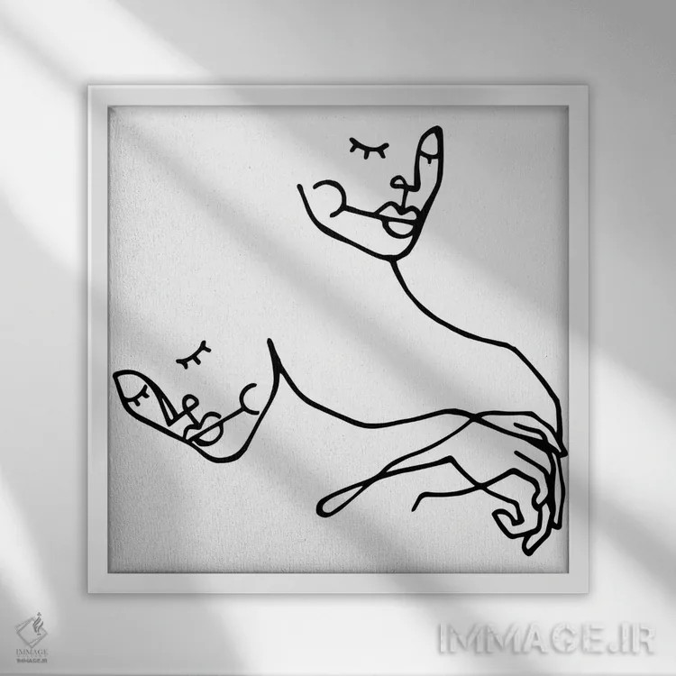 تابلو مینیمال یک عشق اثر نینهول - نمای قابدار سفید