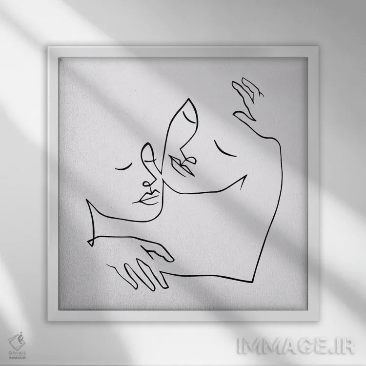 تابلو مینیمال عشق بی پایان اثر نینهول - نمای قابدار سفید