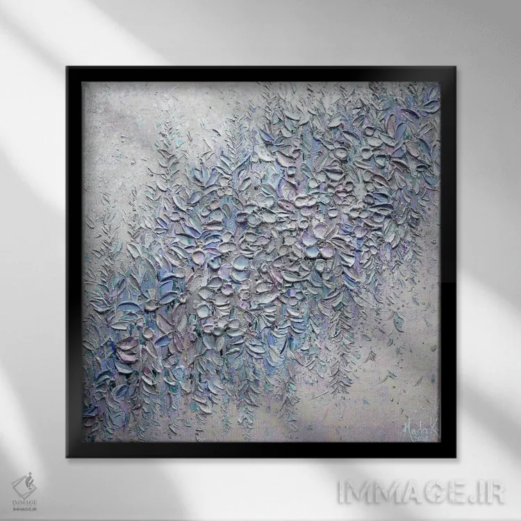 تابلو انتزاعی زیبایی در همه جا اثر ندا خطیب - نمای قابدار مشکی