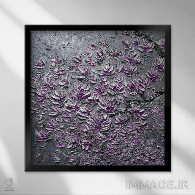 تابلو دکوراتیو دست به سوی آسمان اثر ندا خطیب - نمای قابدار مشکی