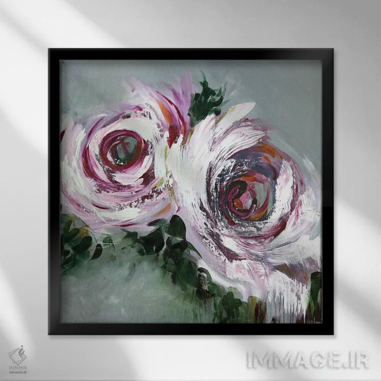 تابلو انتزاعی برای دوست داشته شدن اثر نیکول ویکمن - نمای قابدار مشکی