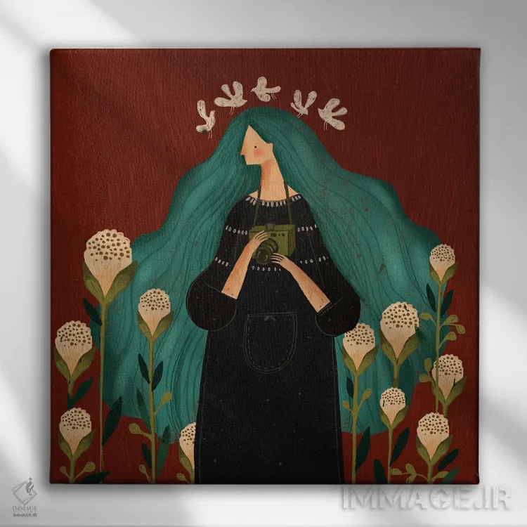 تابلو دکوراتیو در آغوش گرفتن استقلال اثر نسیم نوروزی - نمای روبهرو روی دیوار