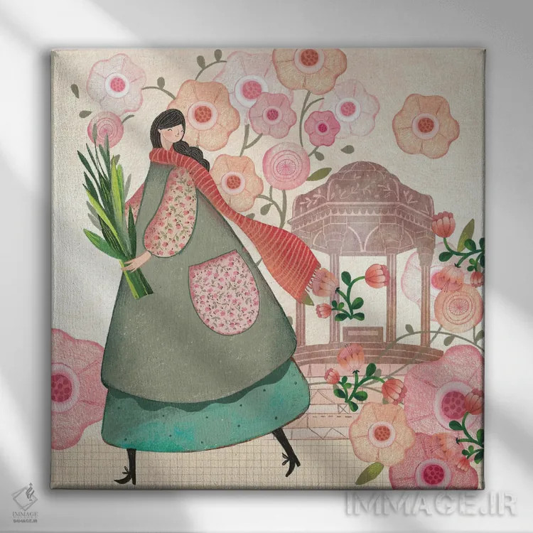 تابلو دکوراتیو حافظ اثر نسیم نوروزی - نمای روبهرو روی دیوار