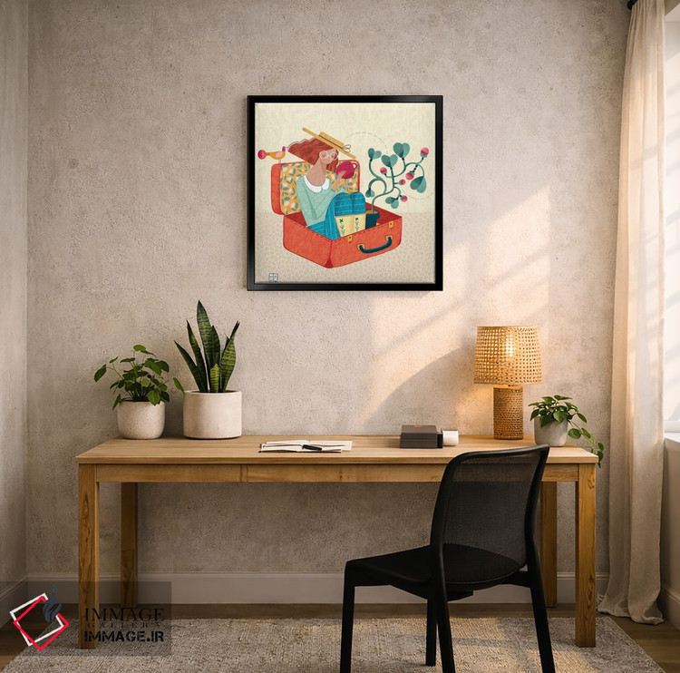 تابلو دکوراتیو ماجراهایی در یک چمدان اثر نسیم نوروزی - D5B