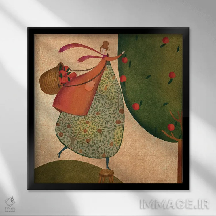 تابلو دکوراتیو روح کوچ نشین اثر نسیم نوروزی - نمای قابدار مشکی