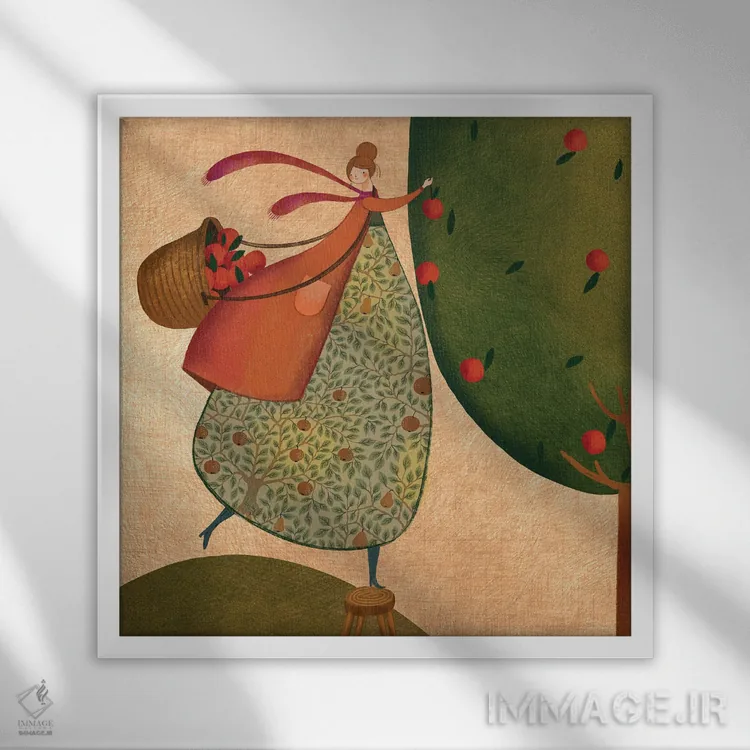 تابلو دکوراتیو روح کوچ نشین اثر نسیم نوروزی - نمای قابدار سفید