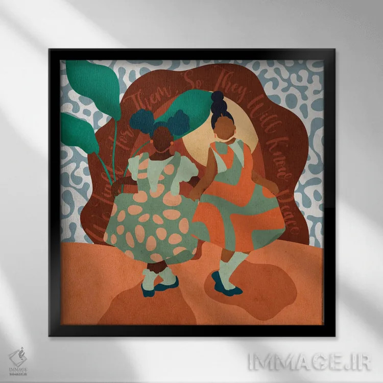 تابلو دکوراتیو معصومیت اثر رینا نوریگا - نمای قابدار مشکی