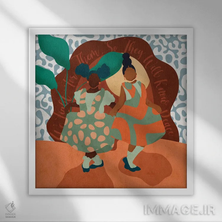 تابلو دکوراتیو معصومیت اثر رینا نوریگا - نمای قابدار سفید