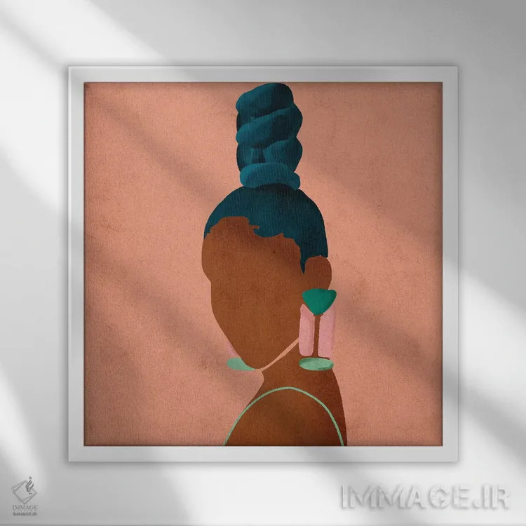 تابلو مینیمال لوز صورتی اثر رینا نوریگا - نمای قابدار سفید