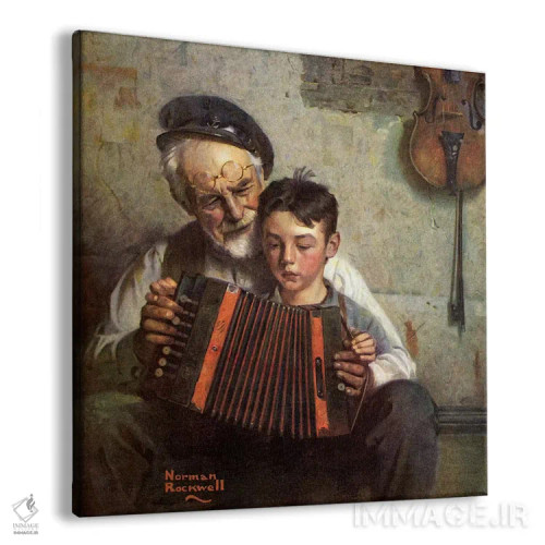 تابلو کلاسیک درس موسیقی اثر نورمن راکول - نمای پرسپکتیو محصول