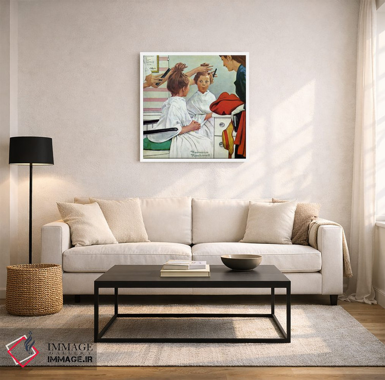 تابلو کلاسیک اولین سفر به آرایشگاه اثر نورمن راکول - D2W