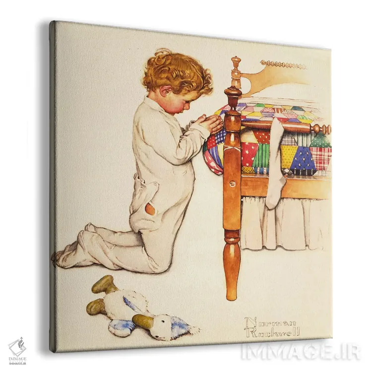 تابلو کلاسیک دعای کریسمس اثر نورمن راکول - نمای پرسپکتیو محصول