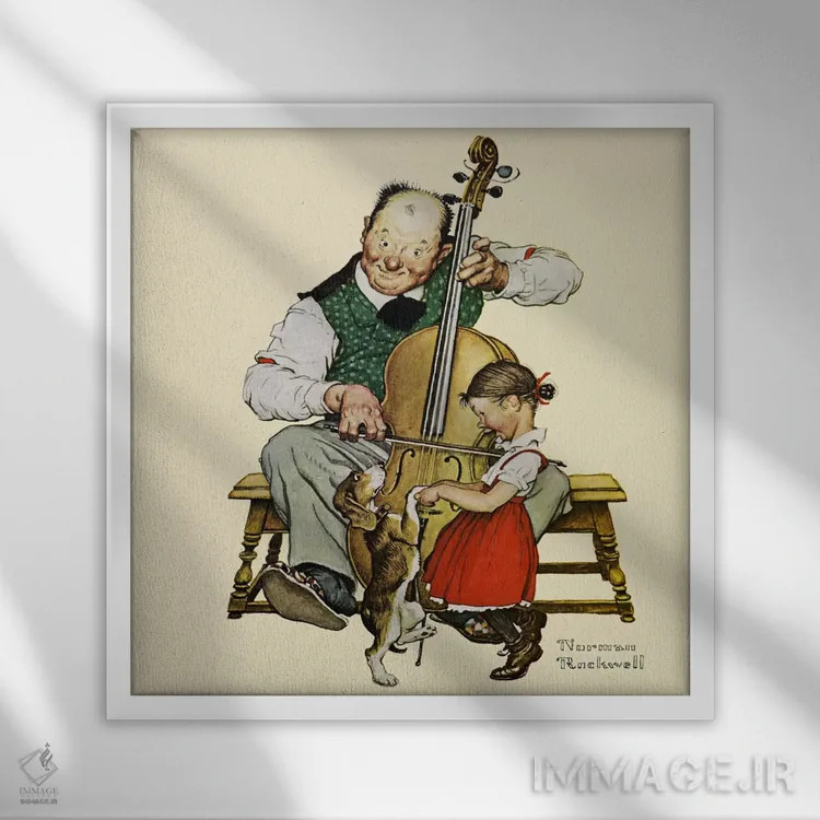 تابلو کلاسیک رقص کریسمس اثر نورمن راکول - نمای قابدار سفید