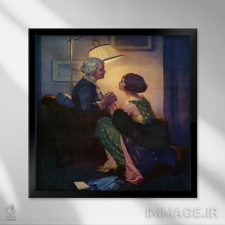 تابلو کلاسیک مهمانی بعد از مهمانی اثر نورمن راکول - نمای قابدار مشکی