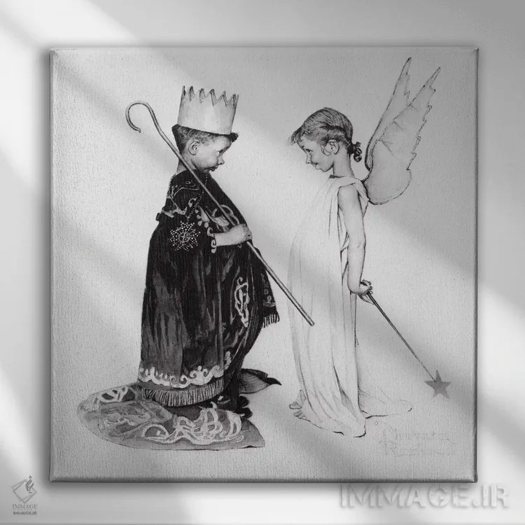 تابلو کلاسیک تمرین لباس رسمی اثر نورمن راکول - نمای روبهرو روی دیوار