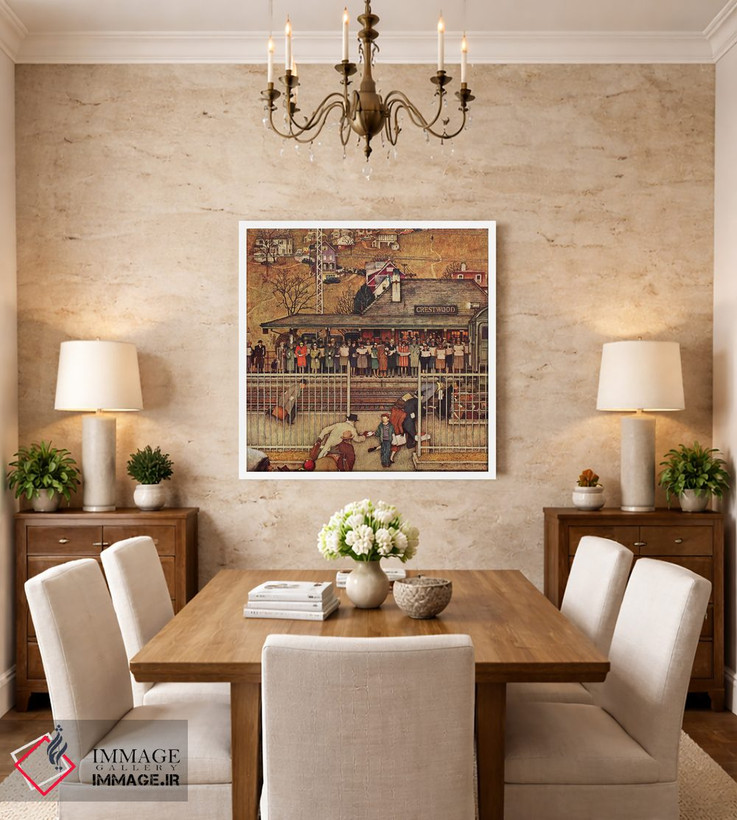 تابلو کلاسیک مسافران روزانه اثر نورمن راکول - D3W