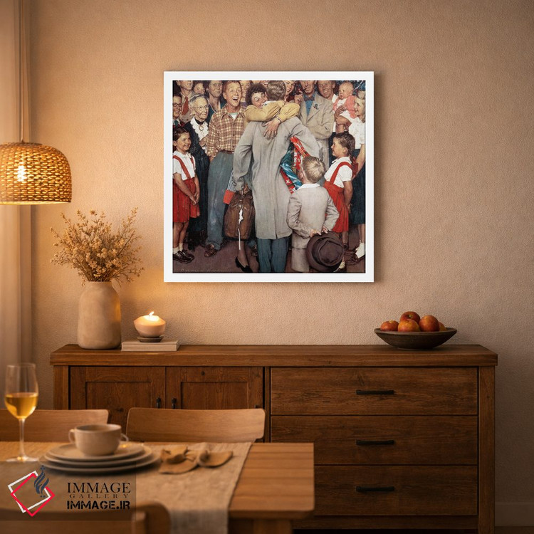 تابلو کلاسیک بازگشت به خانه برای کریسمس اثر نورمن راکول - D1W