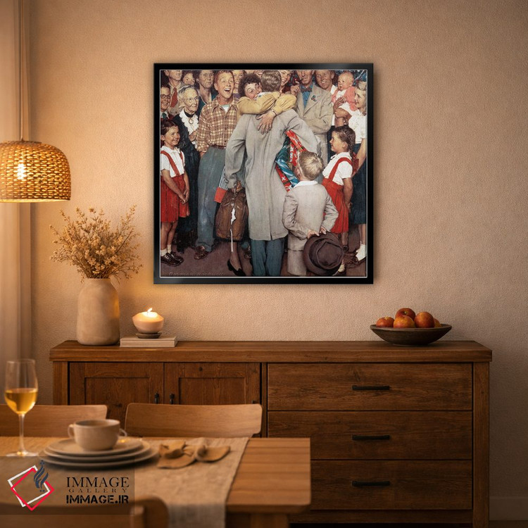 تابلو کلاسیک بازگشت به خانه برای کریسمس اثر نورمن راکول - D3B
