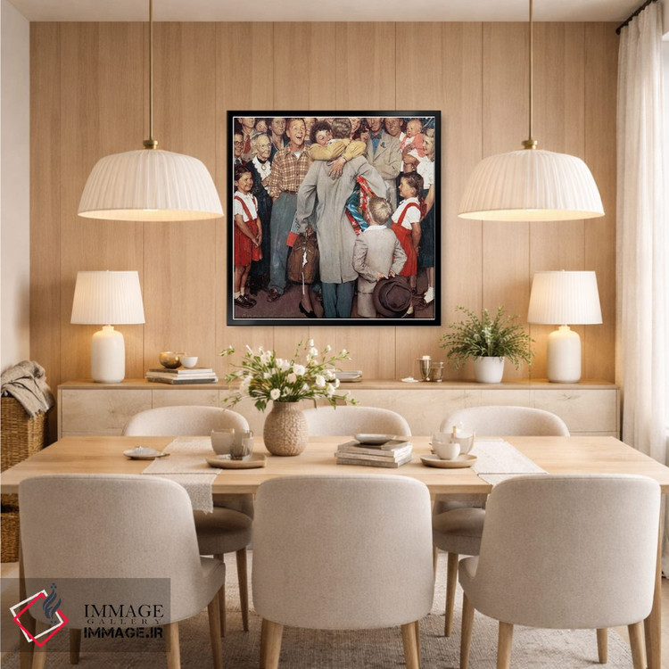 تابلو کلاسیک بازگشت به خانه برای کریسمس اثر نورمن راکول - D6B