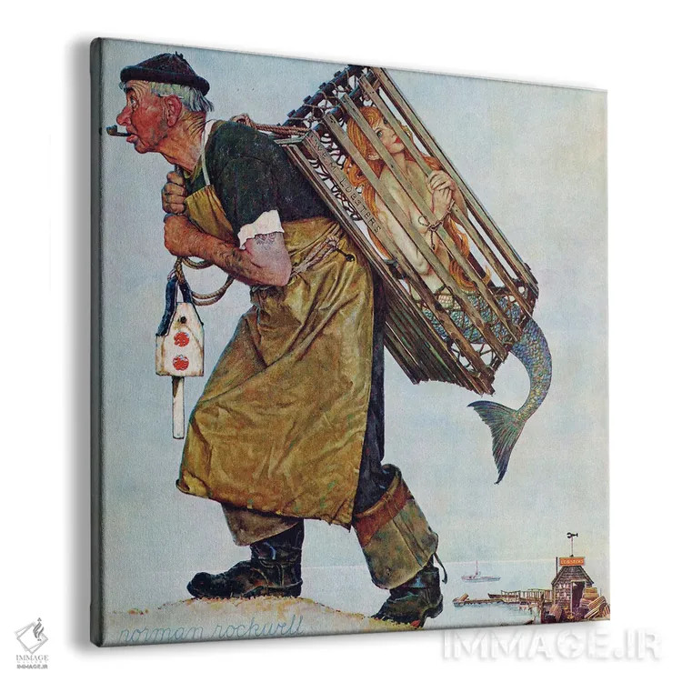 تابلو کلاسیک پری دریایی اثر نورمن راکول - نمای پرسپکتیو محصول