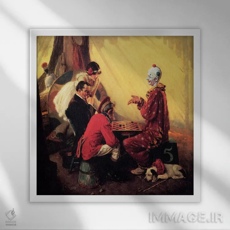 تابلو کلاسیک چکرز اثر نورمن راکول - نمای قابدار سفید