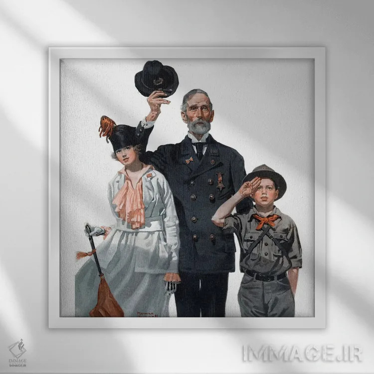 تابلو کلاسیک درود بر رنگ ها اثر نورمن راکول - نمای قابدار سفید