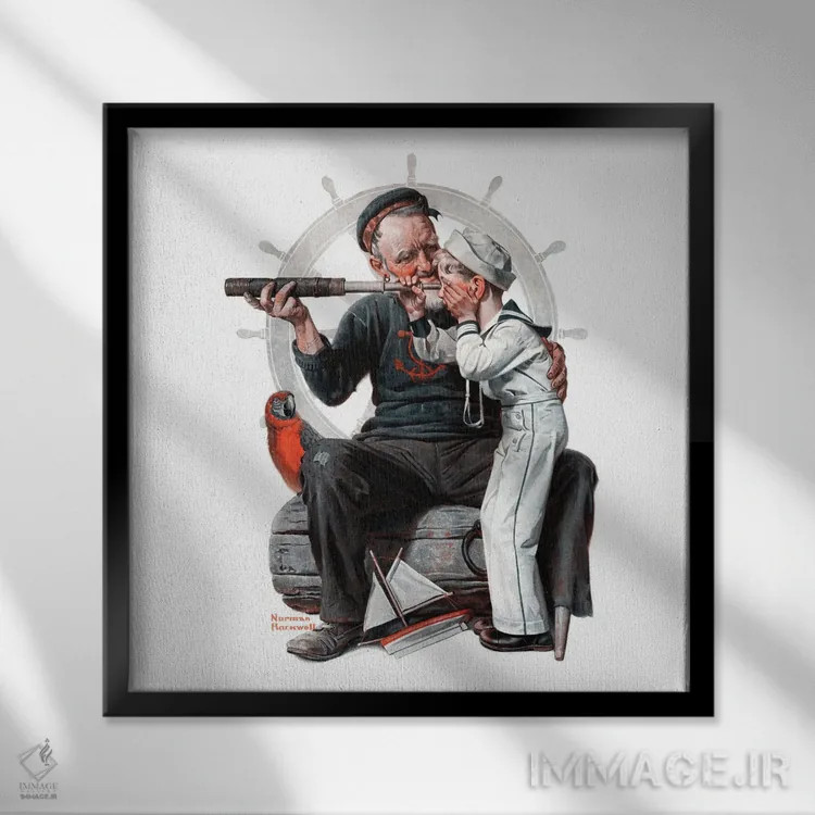 تابلو کلاسیک هدف گیری اثر نورمن راکول - نمای قابدار مشکی
