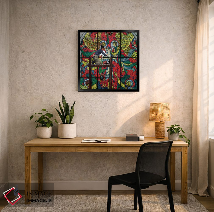 تابلو کلاسیک ترمیم شیشه رنگی اثر نورمن راکول - D6B
