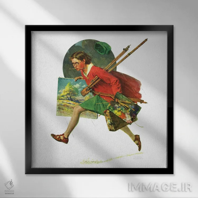 تابلو کلاسیک رنگ تازه اثر نورمن راکول - نمای قابدار مشکی