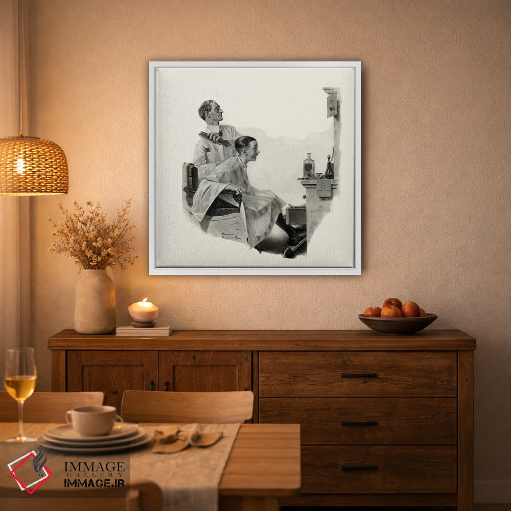 تابلو کلاسیک آرایشگر و پسر اثر نورمن راکول - D4W