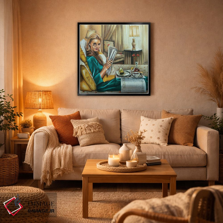 تابلو دکوراتیو صبحانه در رختخواب اثر سلمی نصرالباور - D6B