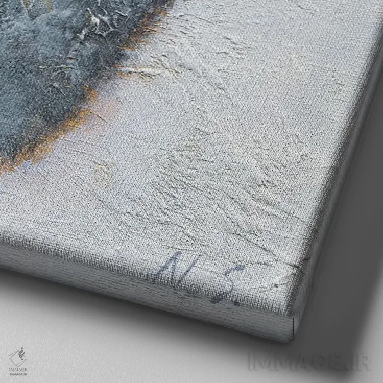 تابلو دکوراتیو گربه شبانه اثر ناتالیا شالوشویلی - نمای نزدیک بافت بوم