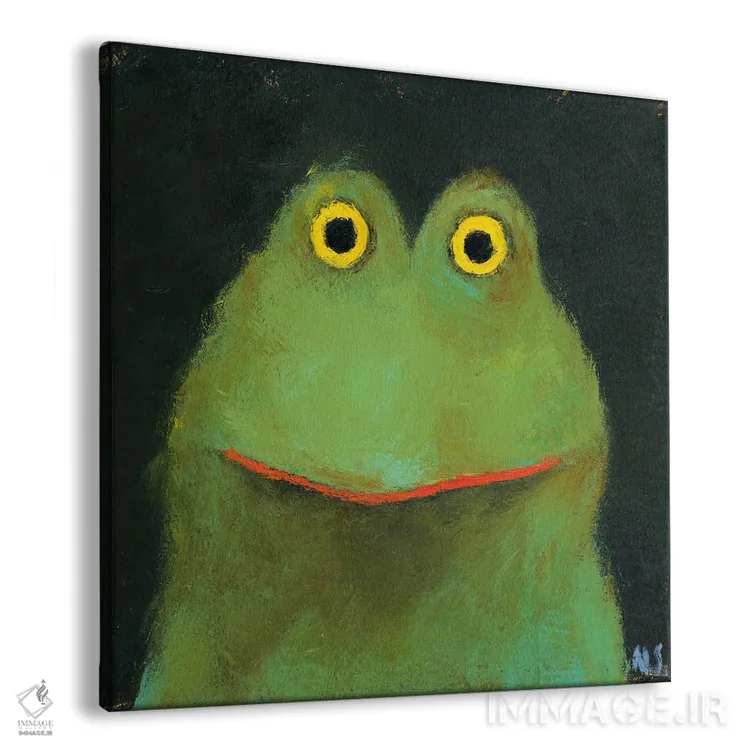 تابلو دکوراتیو قورباغه و رژ لب اثر ناتالیا شالوشویلی - نمای پرسپکتیو محصول