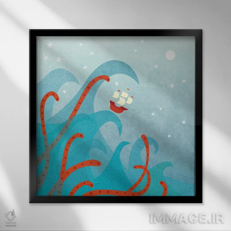 تابلو دکوراتیو روزی بد برای ملوانان اثر نیک اسکویرل - نمای قابدار مشکی